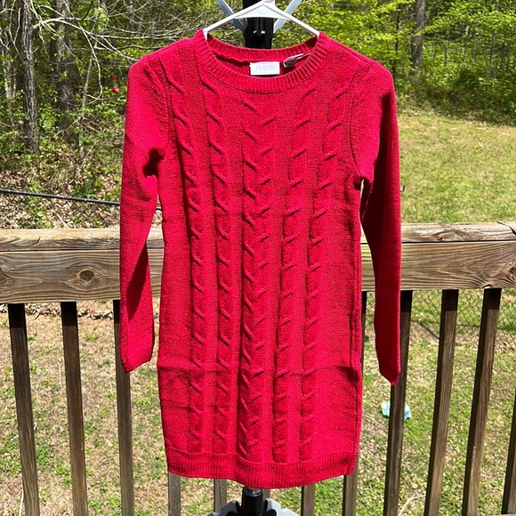 The Childrens Place Girls Size L 10/12 Red Sweater Dress